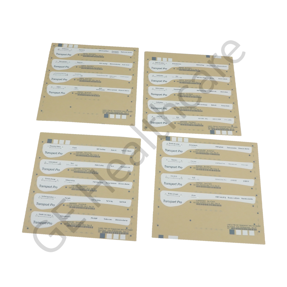 Label Kit Transport Pro v2 Front Label Kit Transport Pro v2 Front